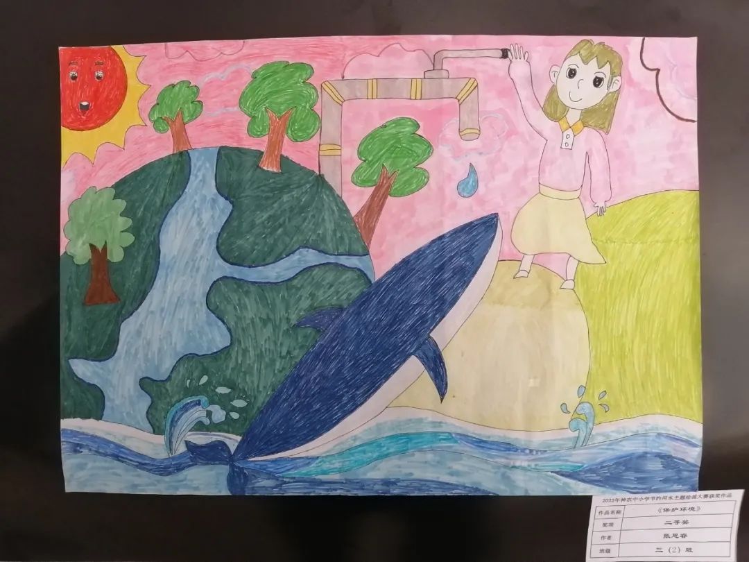 节水护水创意宣传绘画