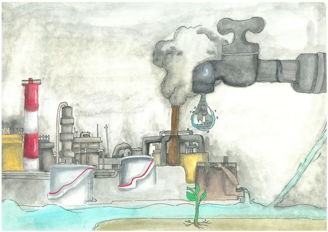 “保护生态环境 拒绝水污染”绘画作品