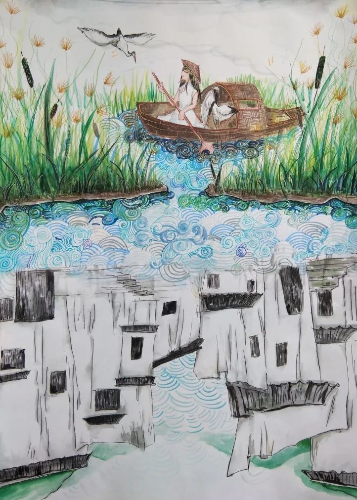 “人与自然和谐共生”主题绘画作品