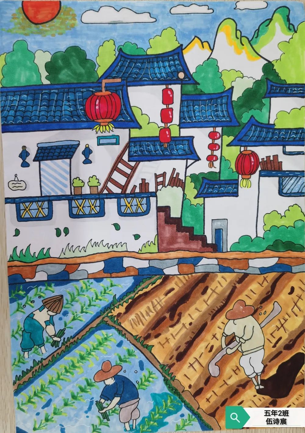 我的家乡主题儿童画作品欣赏