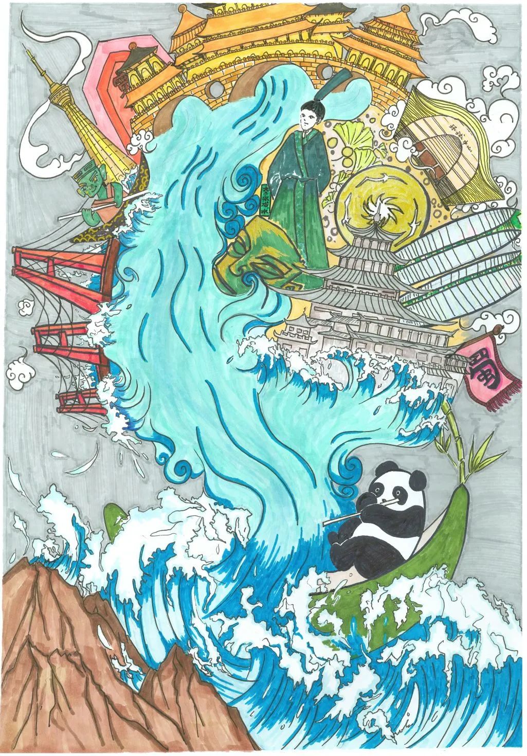世界水日儿童创意画二等奖作品