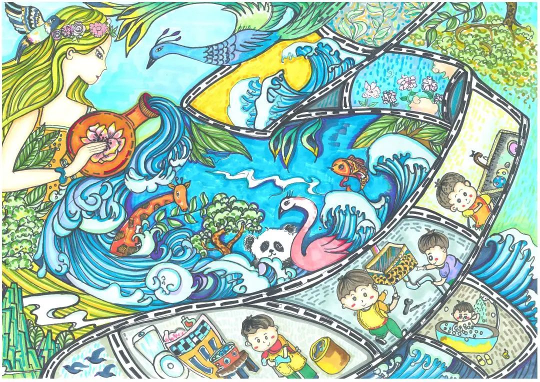 “保护生态环境 童绘美丽家园”儿童绘画