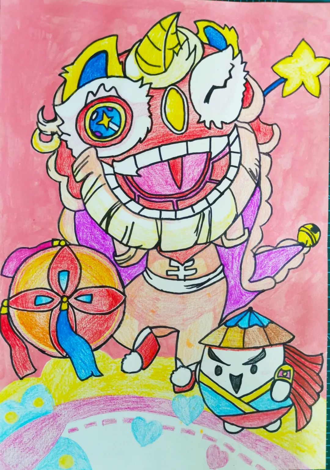 小学五年级庆元宵节儿童画