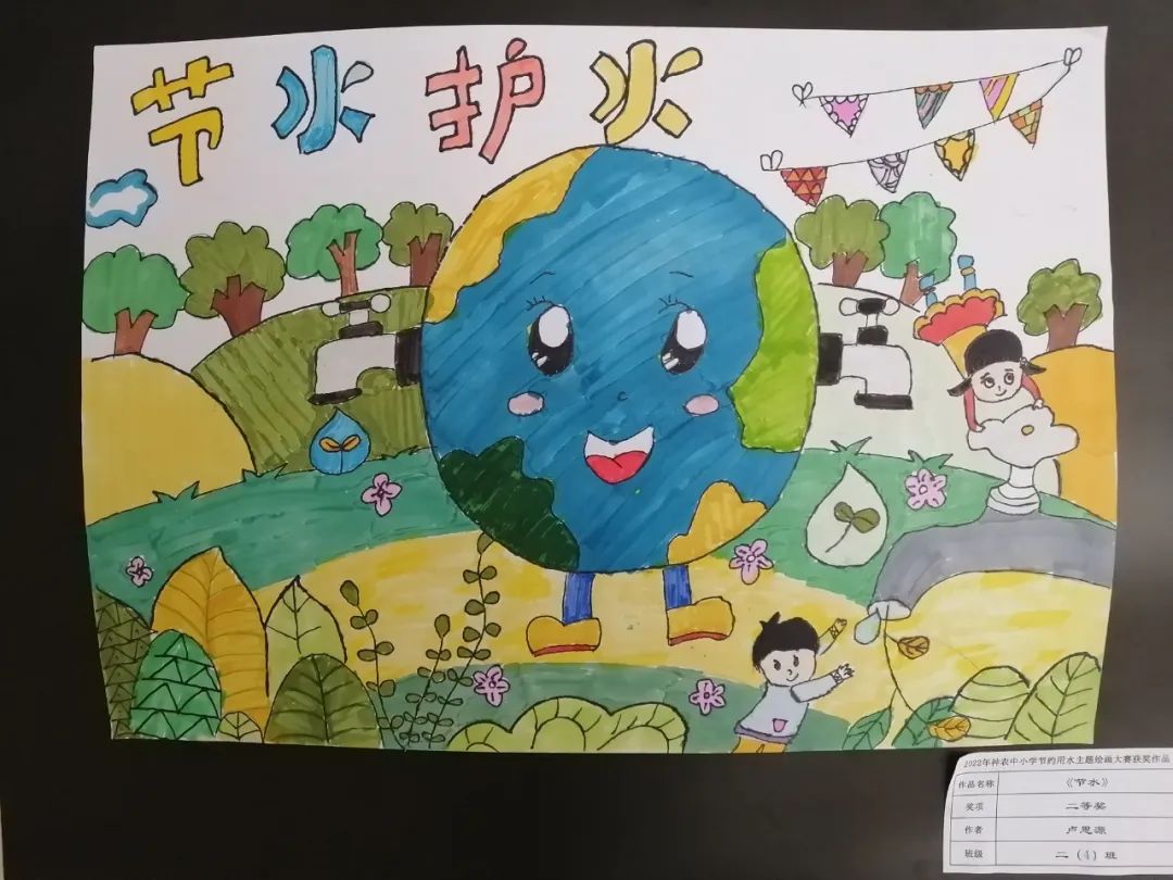 “保护水环境 人人受益”儿童绘画作品