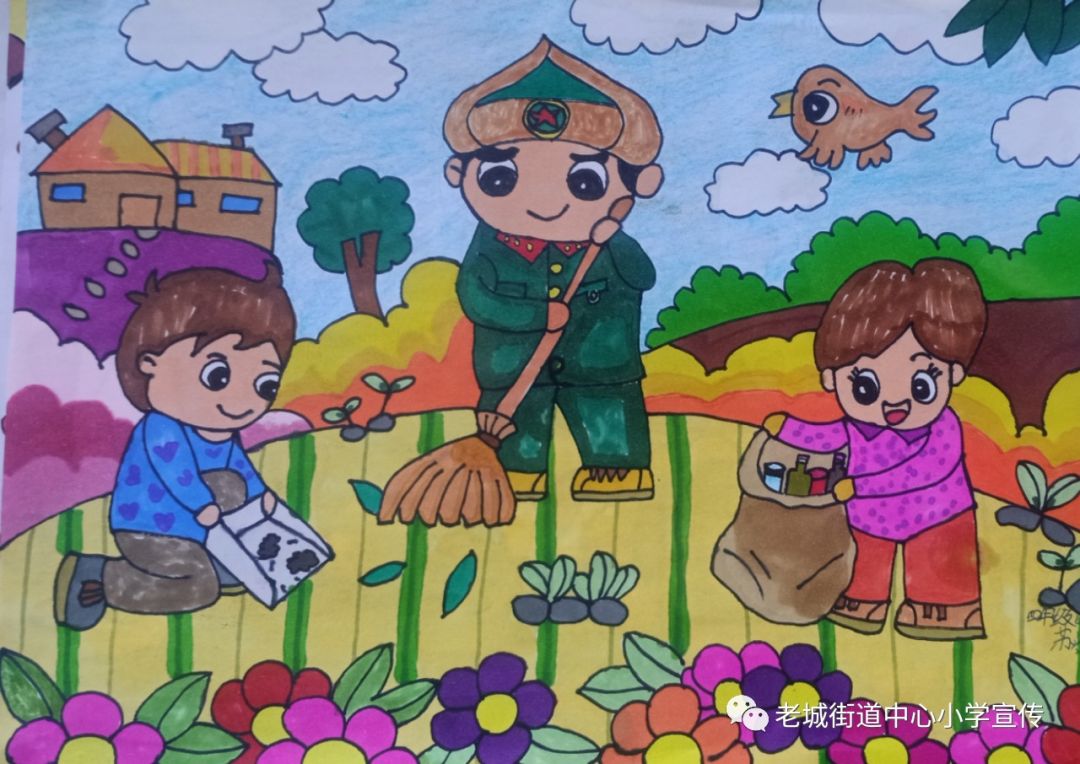 我身边的好榜样小学生儿童绘画