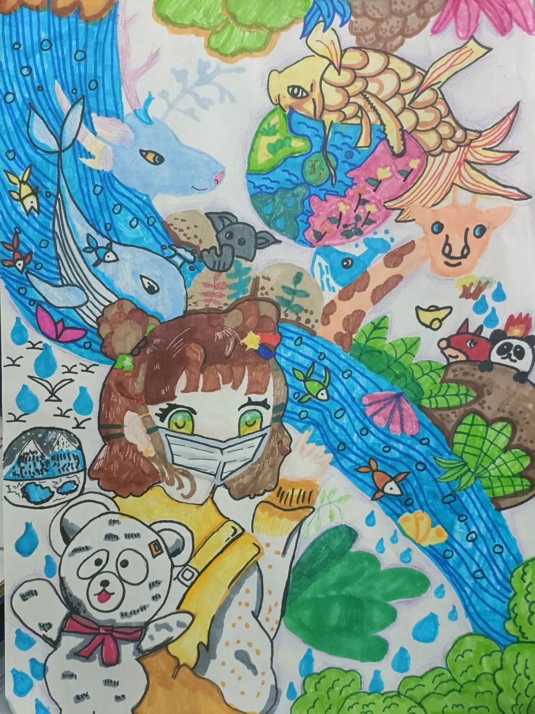节水、爱水、护水主题绘画图片