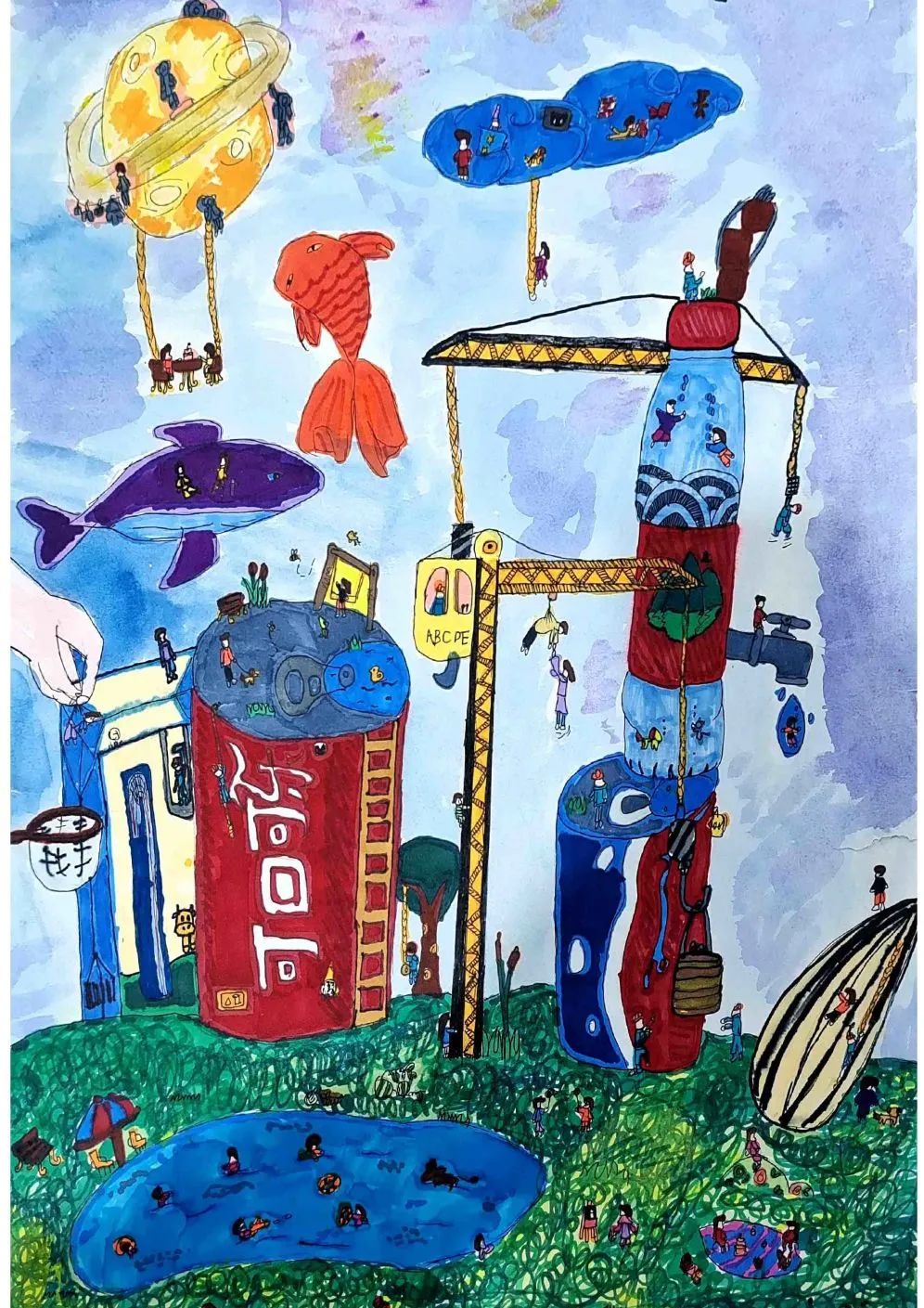 有创意的“保护地球 爱护环境”儿童画