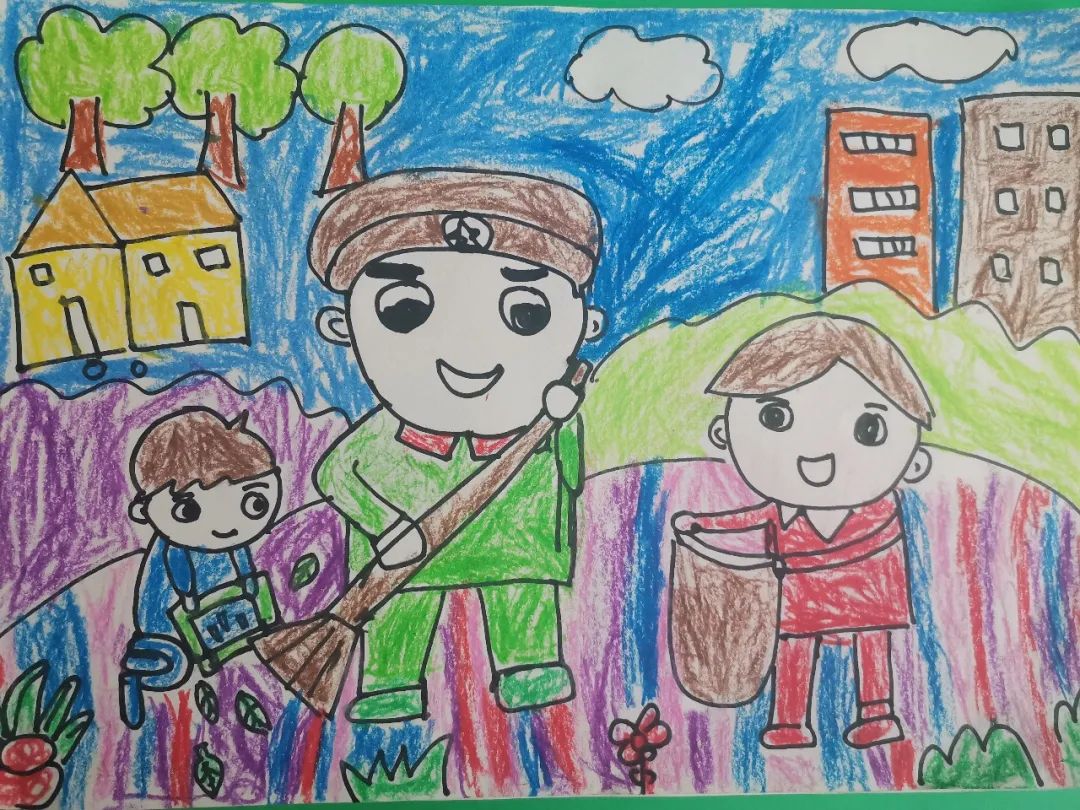 幼儿园“学雷锋文明行动”绘画图片