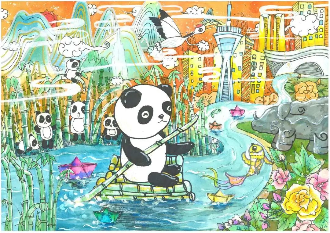 世界水日水资源保护的学生创意画