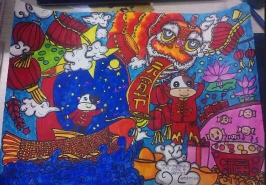 元宵节儿童主题画图片
