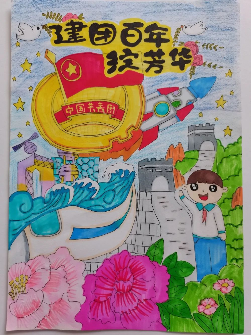 “建团百年绽芳华”青年节主题绘画