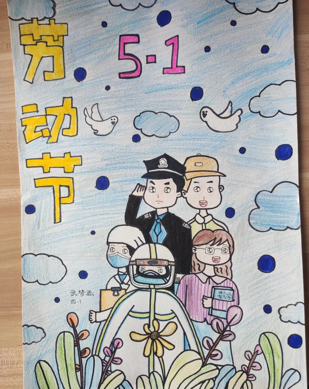五一劳动节儿童画图片简单漂亮