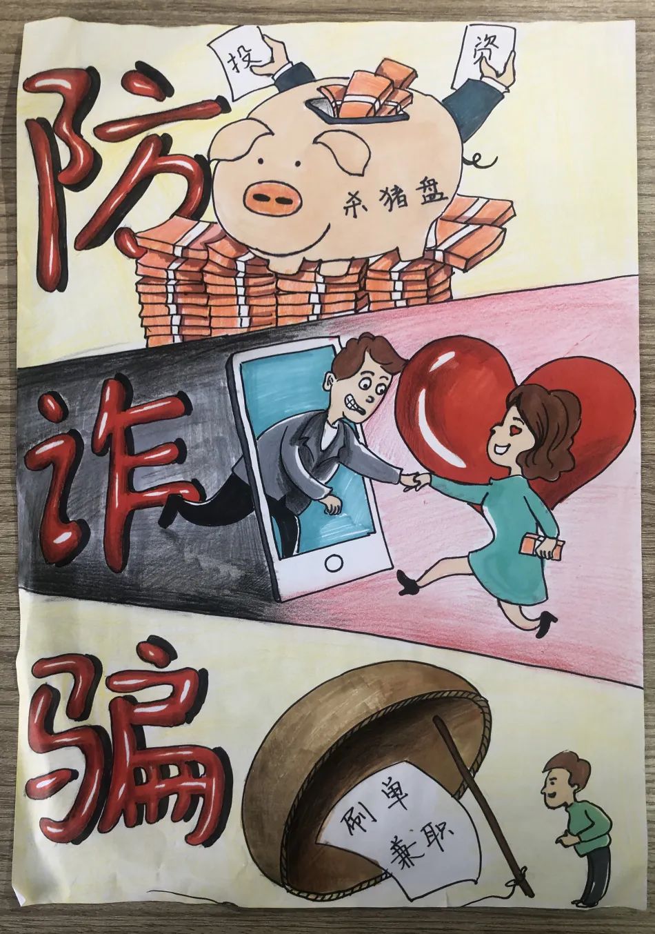 “预防电信网络诈骗”主题绘画