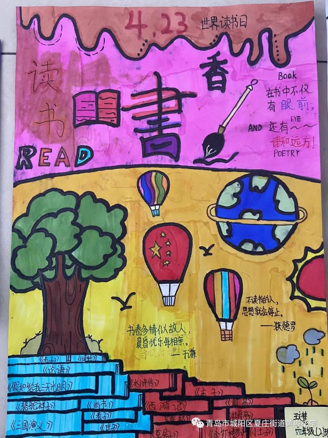 世界读书日小学生读书主题绘画