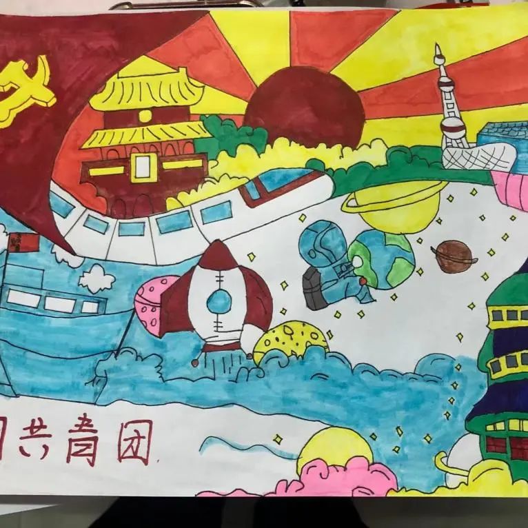 五四青年节儿童画怎么画