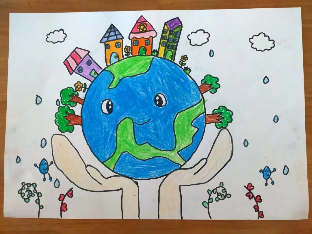 世界地球日儿童创意绘画作品