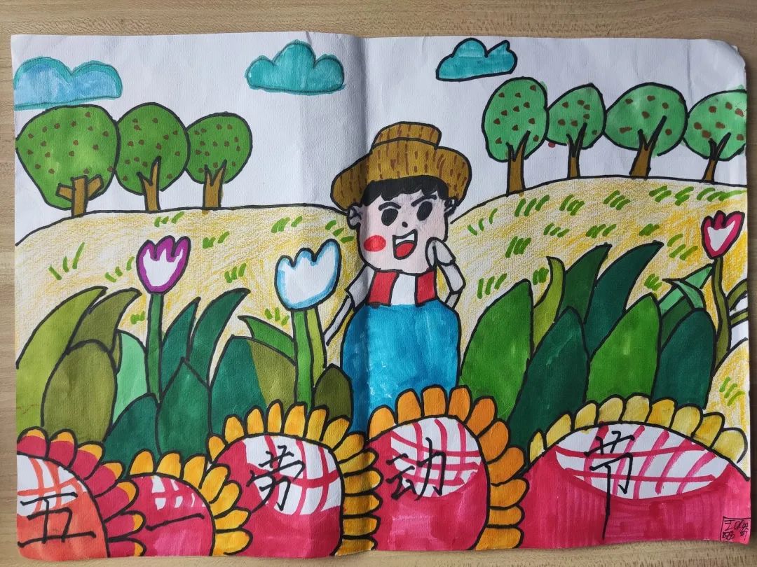 适合小学生的五一劳动节儿童画