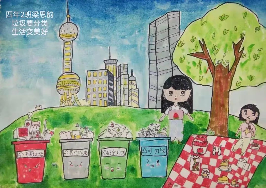 “垃圾要分类 生活变美好”世界地球日绘画作品