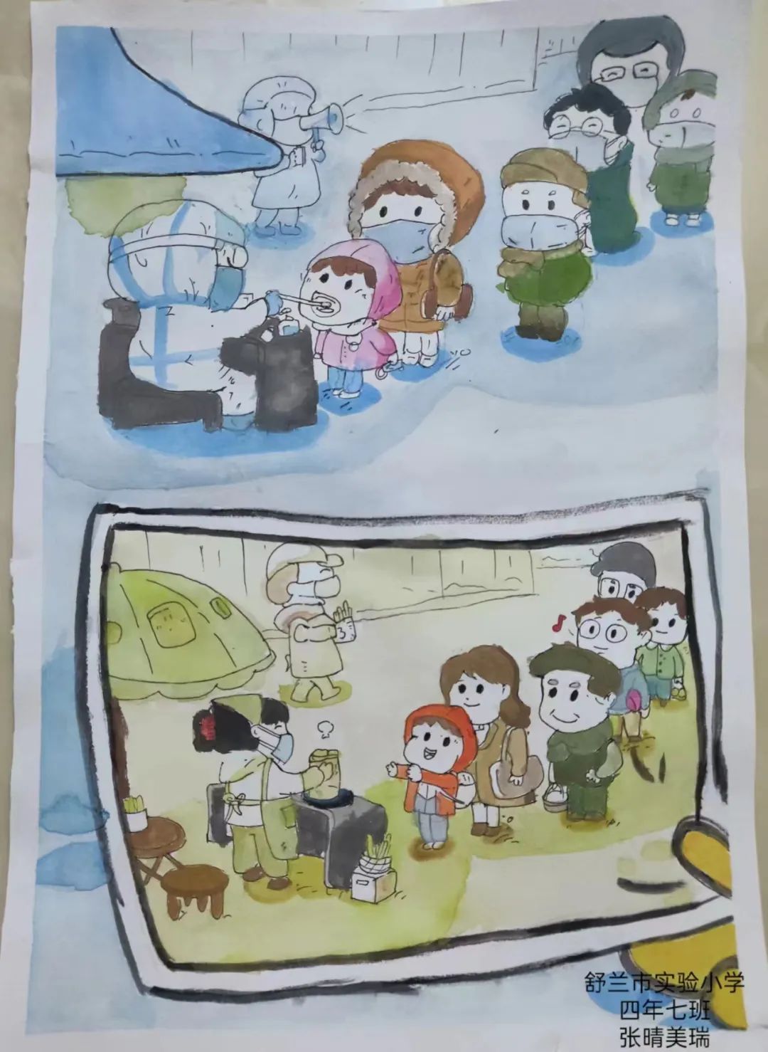 “居家抗疫 绘画传情”儿童绘画小学四年级