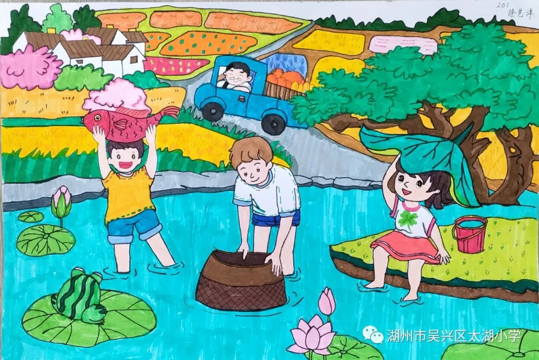 我的家乡幸福美丽家园绘画精选作品