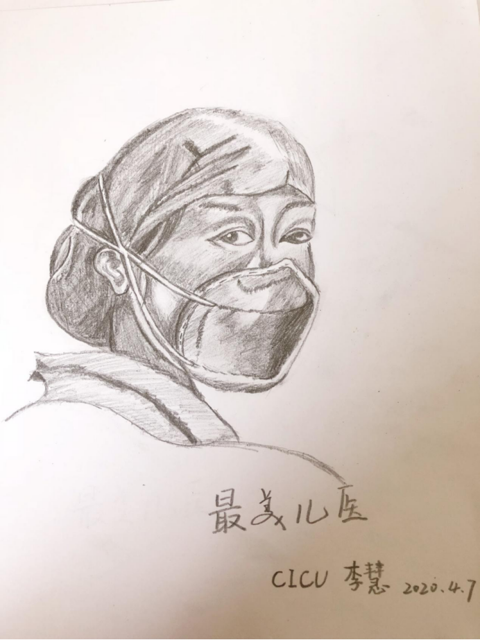 五月十二日护士节主题绘画作品（黑白）