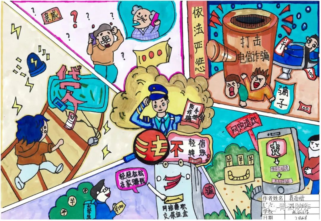 防范电信网络诈骗绘画获奖作品