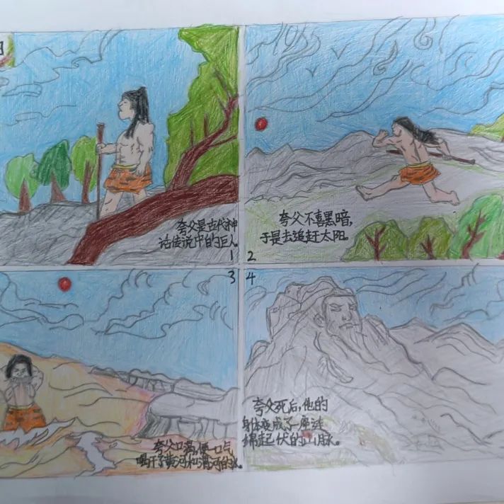 小学世界读书日儿童画《大禹治水》