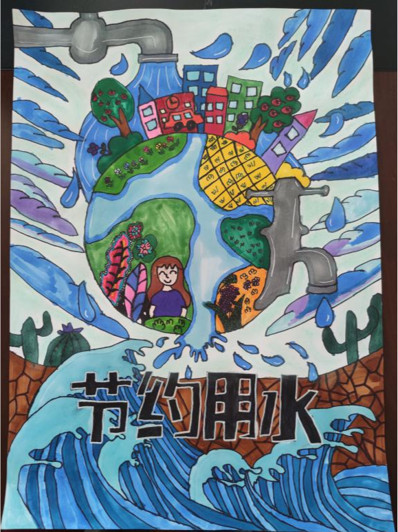 小学1-2年级节约用水画
