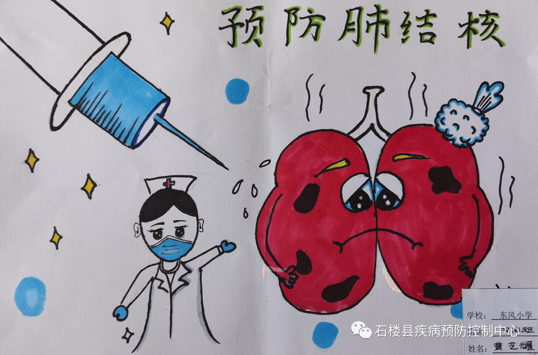 小学生简单的预防肺结核儿童画