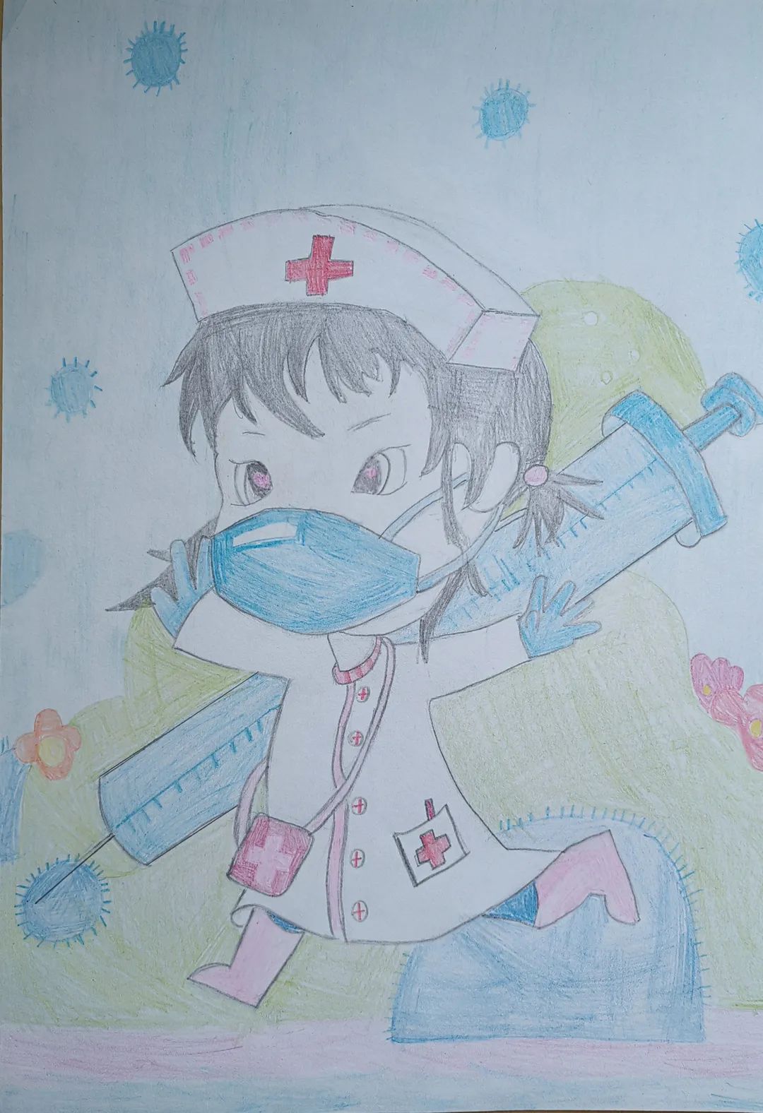 我是防疫小卫士儿童绘画