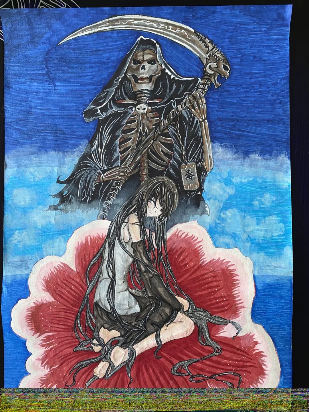初中国际禁毒日主题儿童绘画作品五