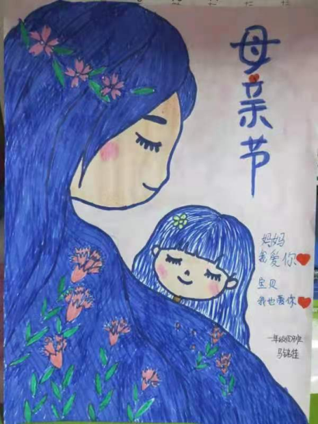 妈妈我爱你儿童绘画感恩母亲节