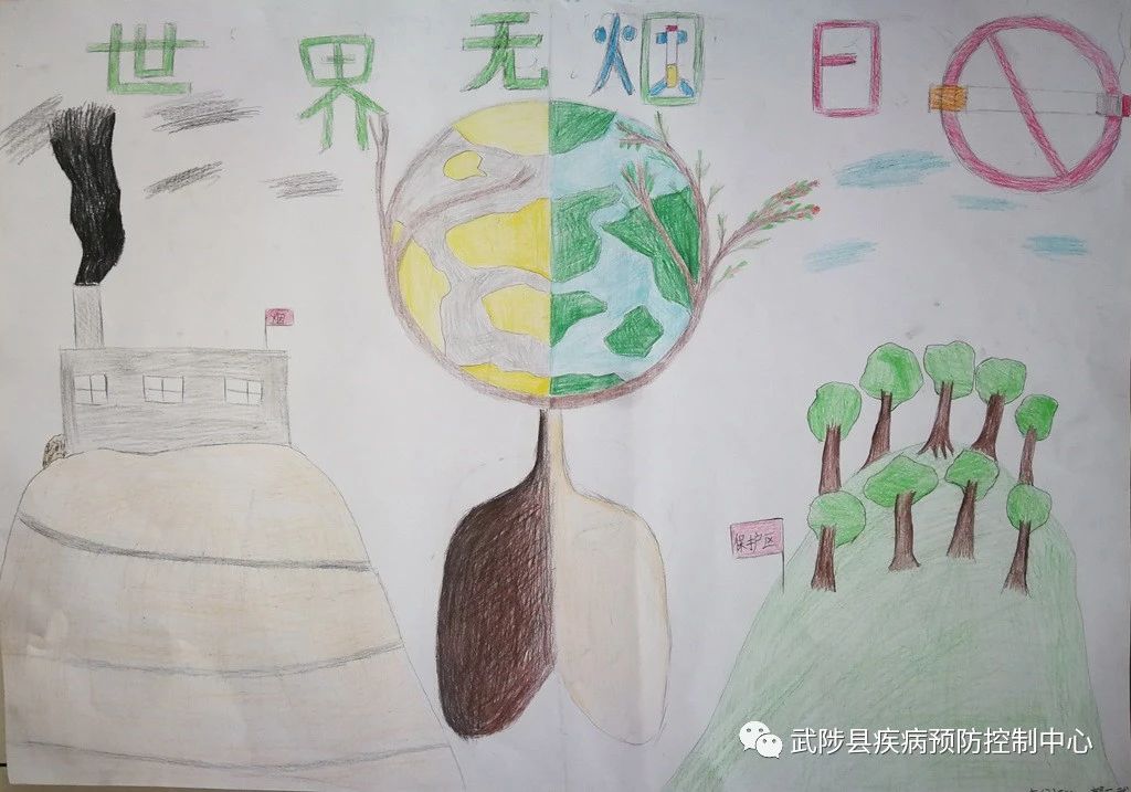世界无烟日儿童画怎么画