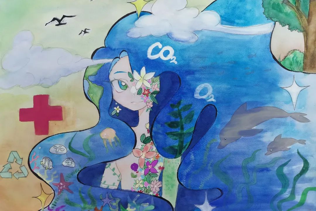 《美丽中国 我是行动者》 ——小学"世界环境日"主题创意画