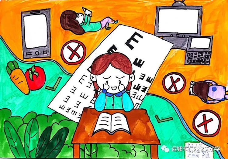 “呵护眼睛 守护未来”爱眼护眼绘画图片