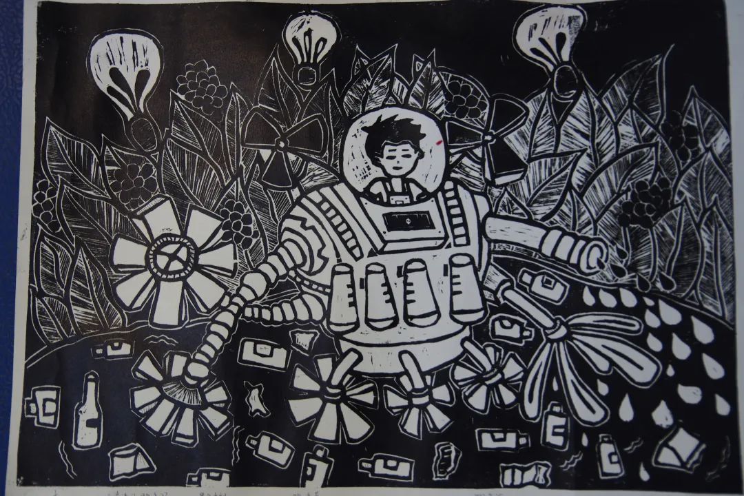《垃圾处理机器人》世界环境日科幻画