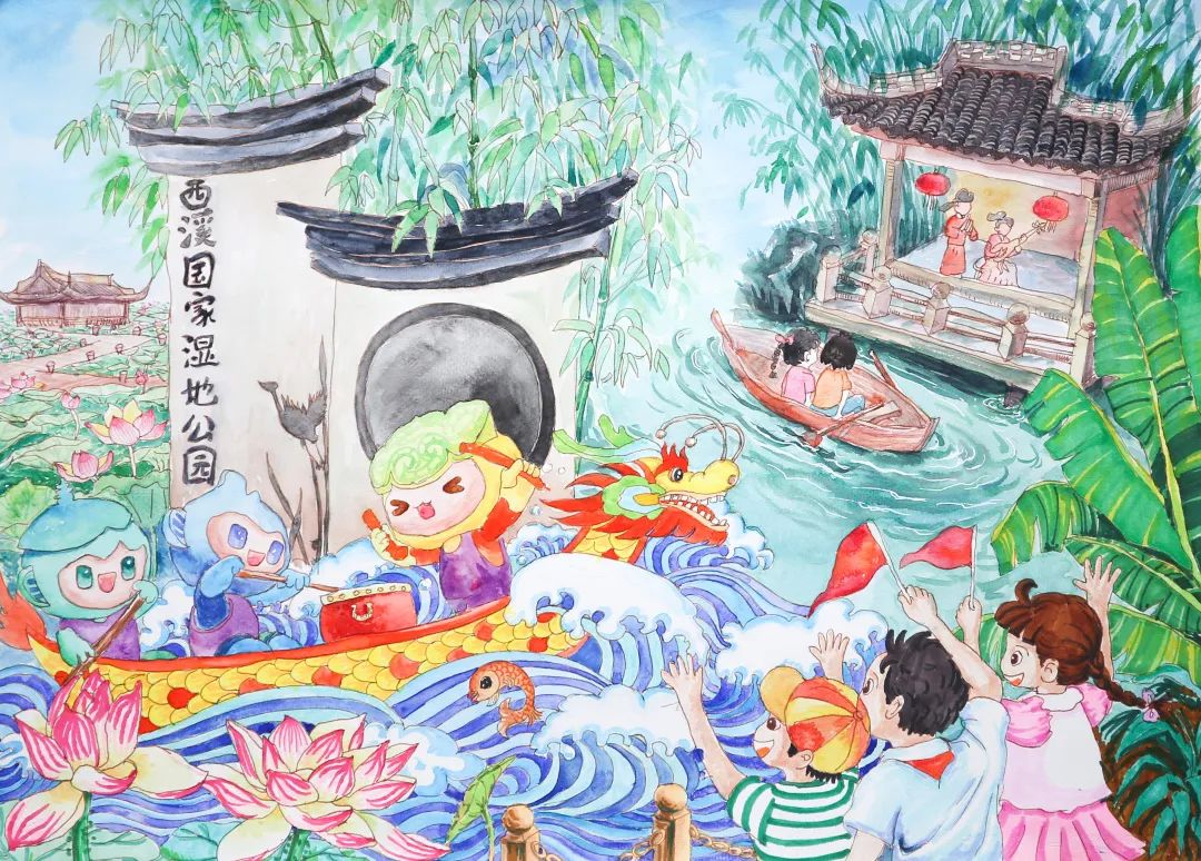 “迎亚运 绘龙舟”绘画作品优秀 初中