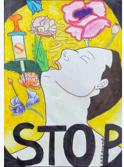 小学四年级禁毒主题绘画类作品