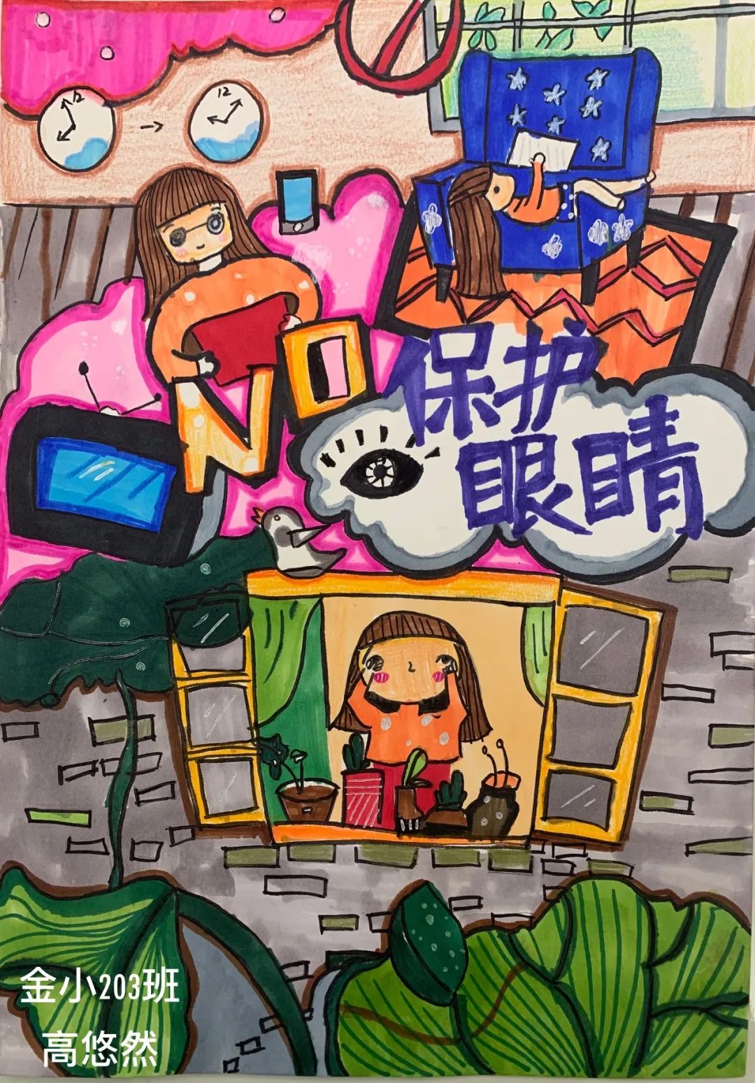 保护眼睛爱眼护眼绘画图片大全