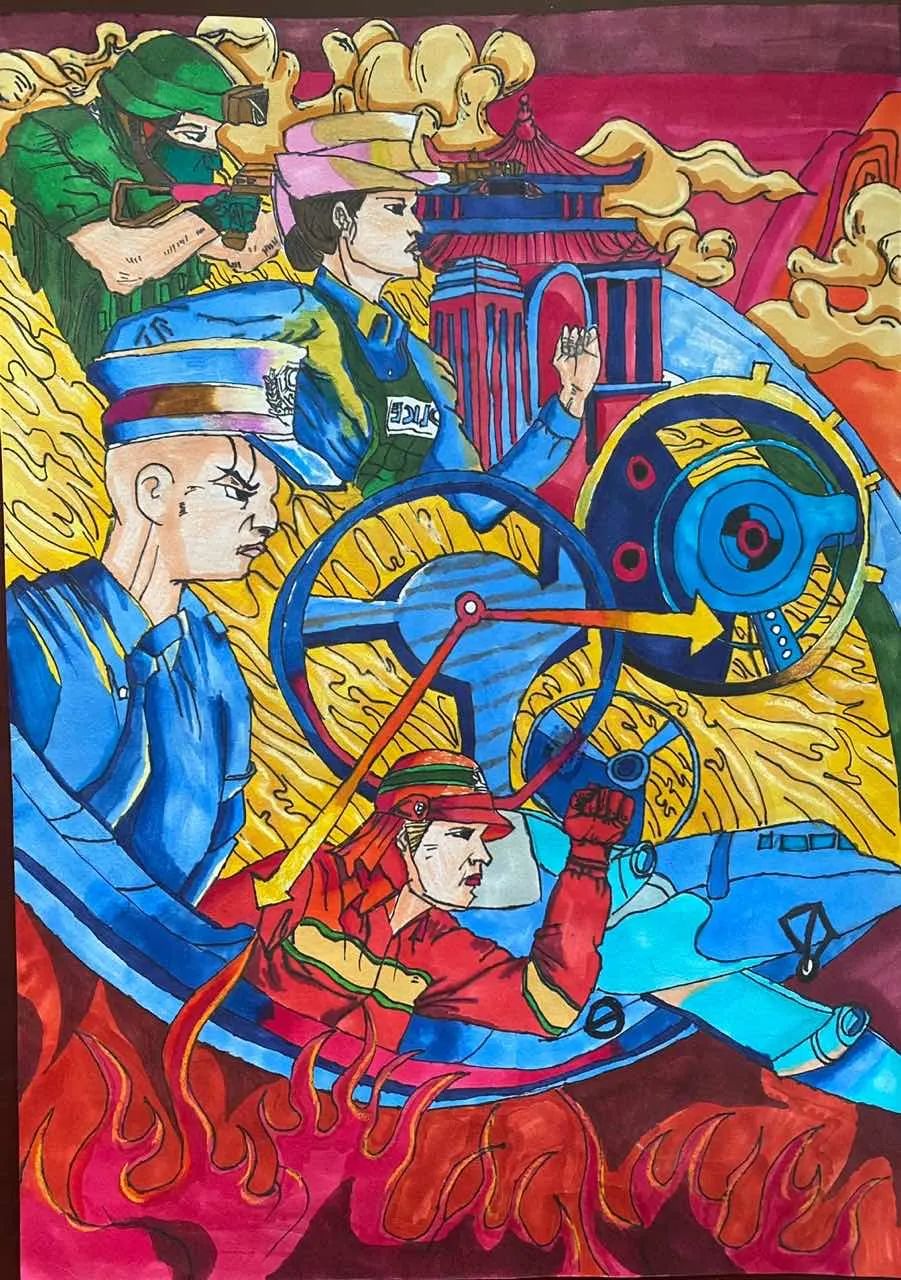 “护卫中国领海安全”国家安全日绘画 初三
