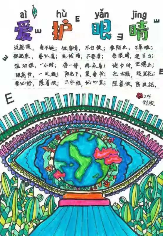 “保护视力小妙招”儿童绘画作品