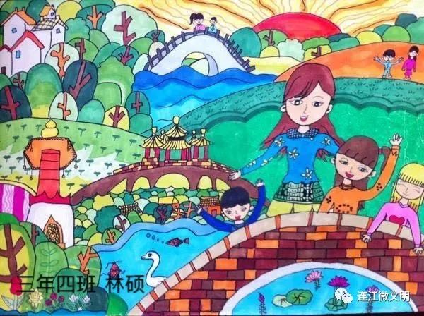 小学三年级优秀的母亲节儿童画