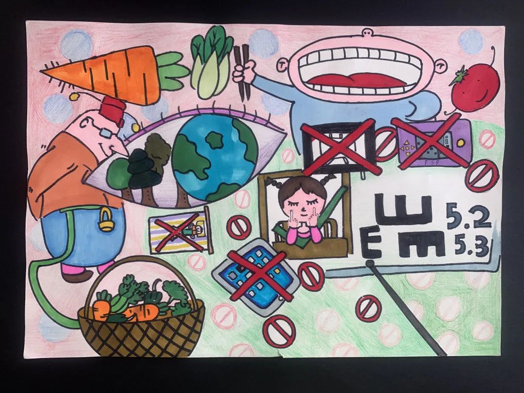 小学生爱眼日绘画比赛作品