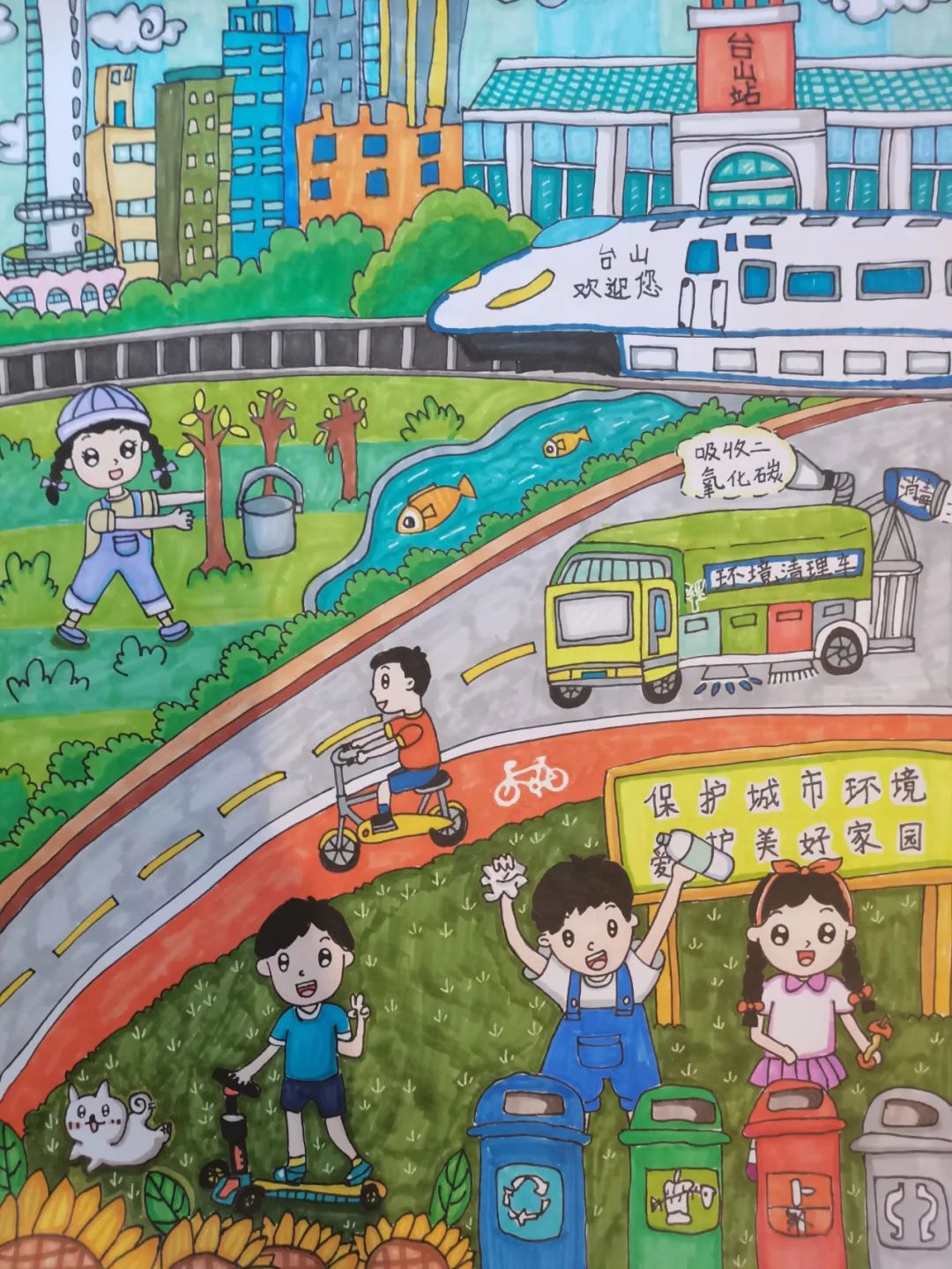 “保护城市环境 爱护美好家园”绘画图片大全