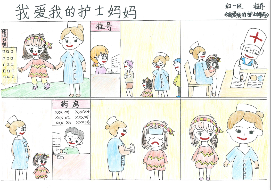 小学护士节主题绘画《我爱我的护士妈妈》