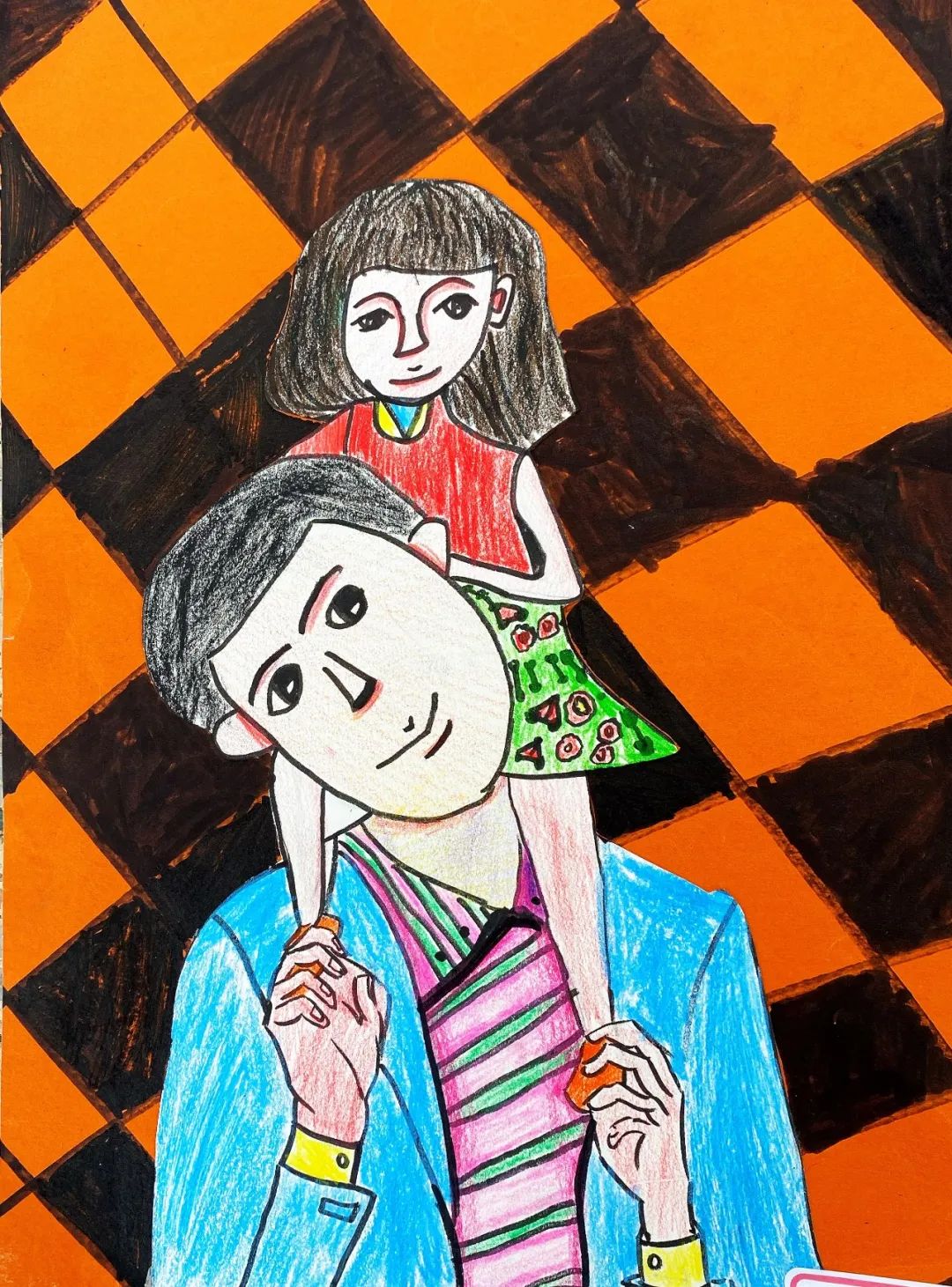 “爸爸与我”父亲节绘画作品