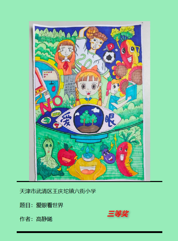 爱眼看世界主题小学生儿童创意绘画