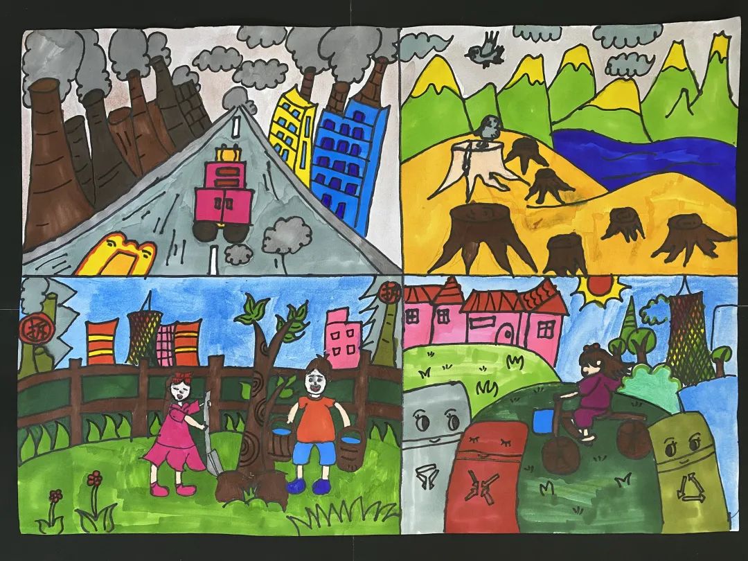 保护环境小学生世界环境日儿童画