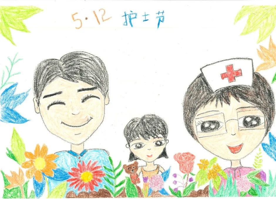 护士节儿童绘画——我的一家