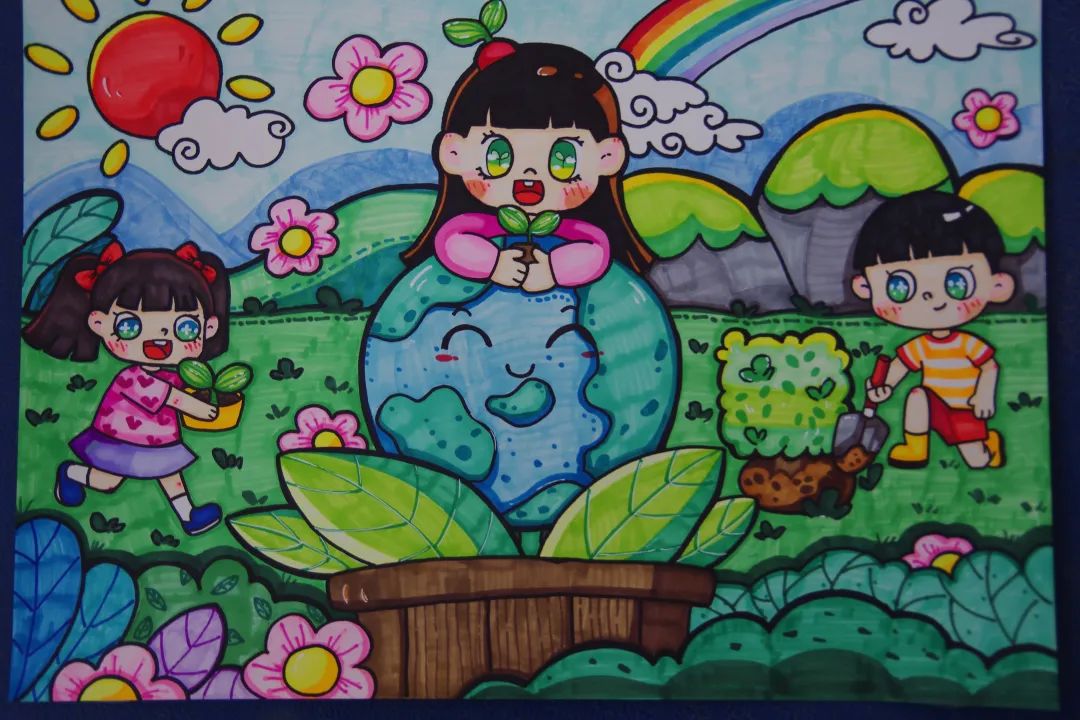 呵护地球 拥抱绿色明天——学信网世界地球日绘画